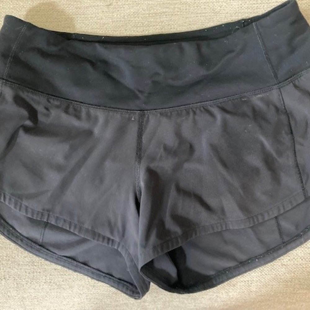2.5" black Speed Up lululemon shorts, size 2
